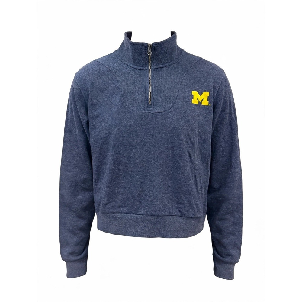 Rivalry Threads 91 Michigan Wolverines 1/4 Zip Sweatshirt Boys Size M 8/10 Blue - Picture 2 of 3